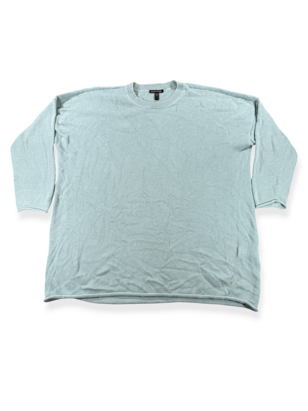 Eileen Fisher Arctic Blue Knit Crewneck Sweater - Size 1X